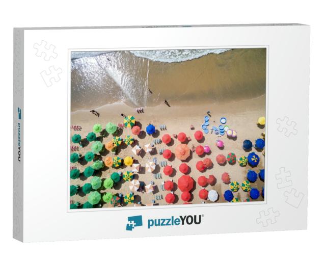 Top View of Umbrellas in a Beach... Jigsaw Puzzle