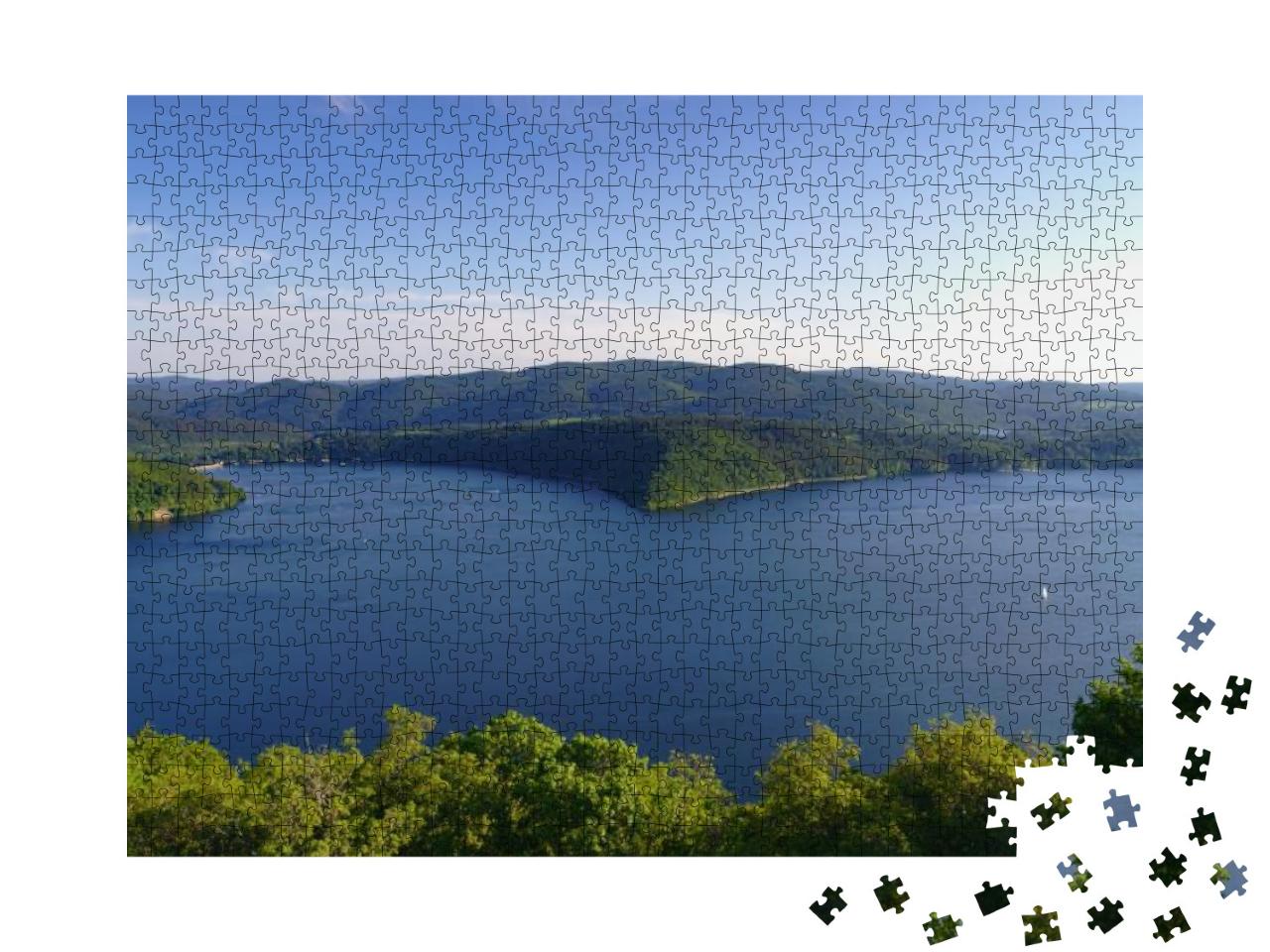 View from Waldeck Castle to Edersee with Forest Backgroun... Jigsaw Puzzle with 1000 pieces