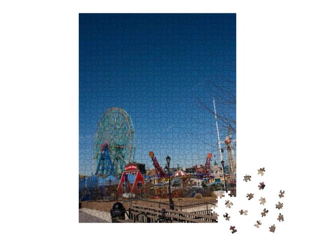 Coney Island Scenery. Coney Island by Winter Time... Jigsaw Puzzle with 1000 pieces