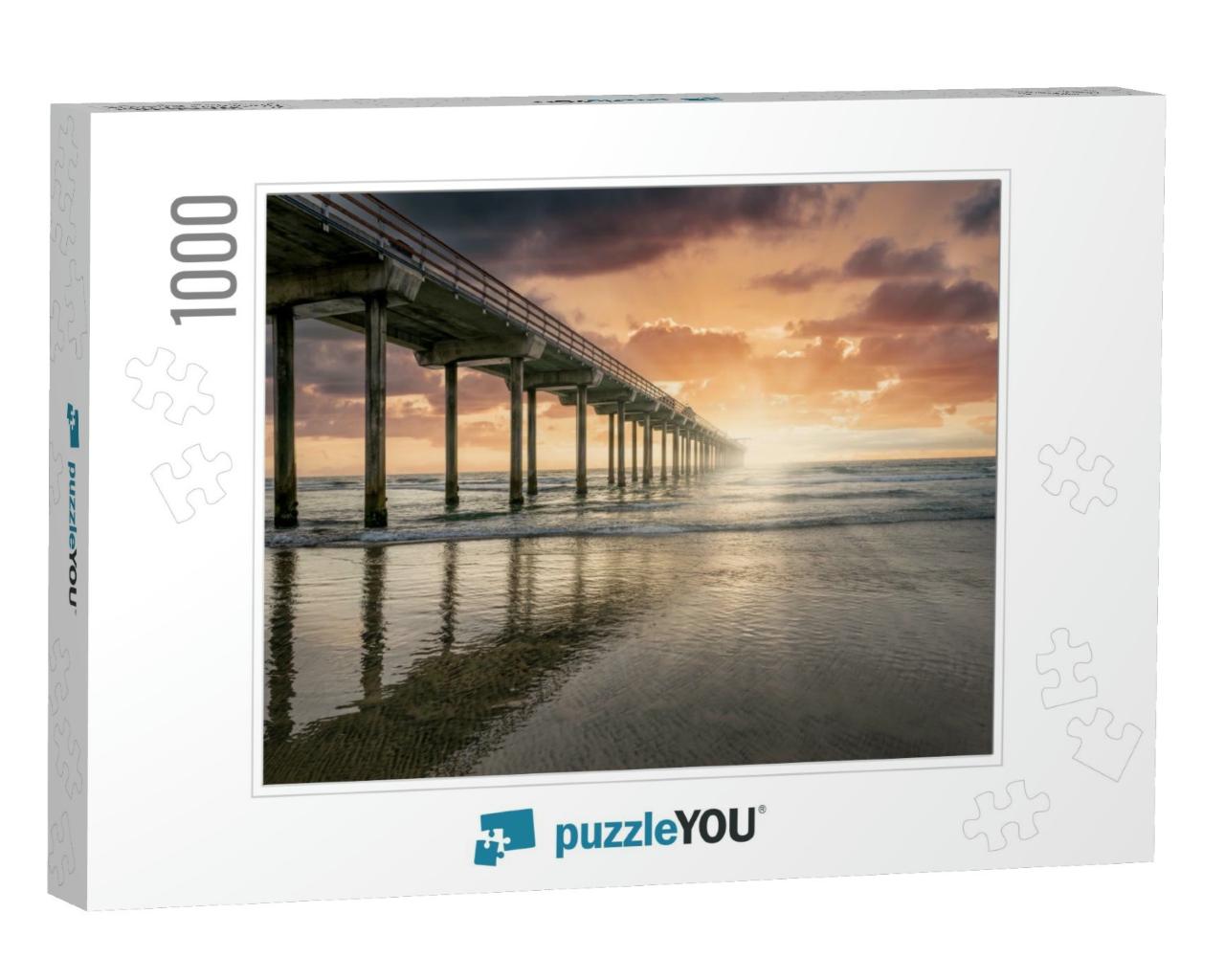 Scripps Pier At Sunset - La Jolla San Diego, California... Jigsaw Puzzle with 1000 pieces