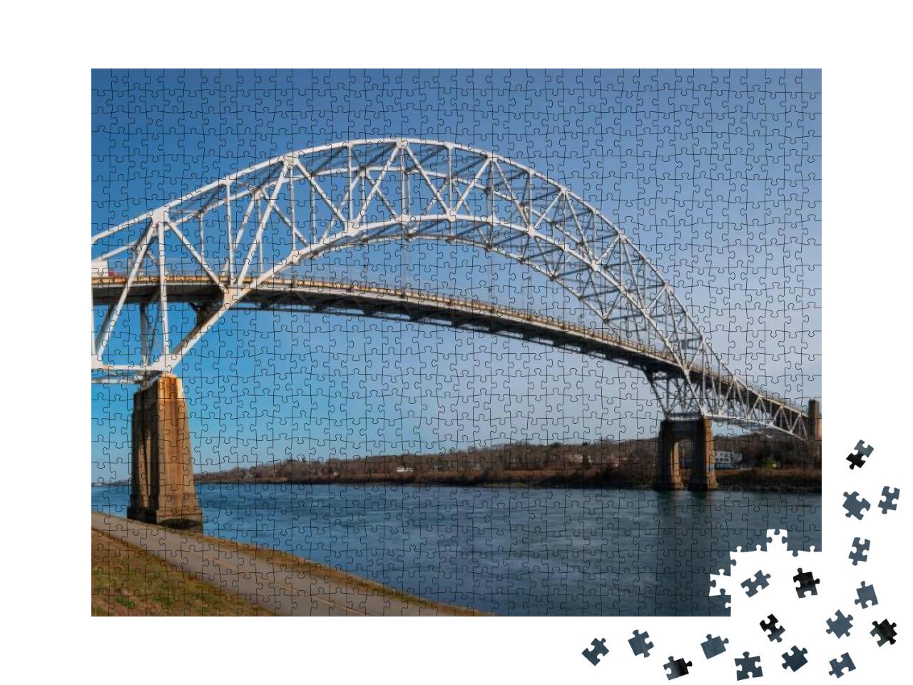 Sagamore Bridge Spanning the Cape Cod Canal... Jigsaw Puzzle with 1000 pieces