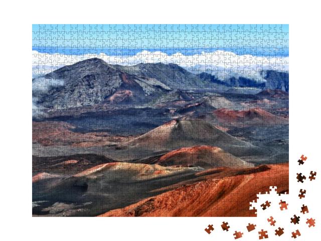 Caldera of the Haleakala Volcano Maui, Hawaii - Hdr Image... Jigsaw Puzzle with 1000 pieces