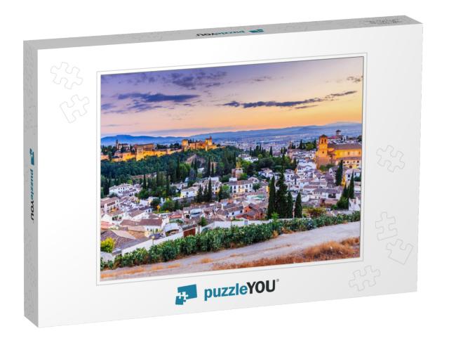 Alhambra of Granada, Spain. Alhambra Fortress & Albaicin... Jigsaw Puzzle