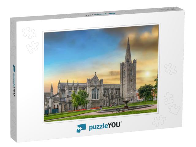 Sunset View of Saint Patrick's Cathedral Dublin Ireland... Jigsaw Puzzle