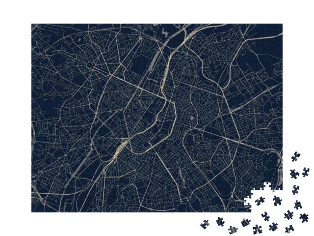 Vector Map of the City of Brussels, Belgium... Jigsaw Puzzle with 1000 pieces