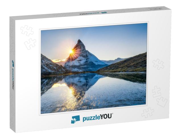 Riffelsee & Matterhorn Mountain in Swiss, Canton of Valai... Jigsaw Puzzle