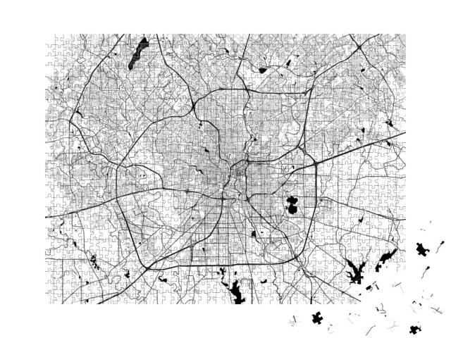 San Antonio Monochrome Vector Map. Very Large & Detailed... Jigsaw Puzzle with 1000 pieces