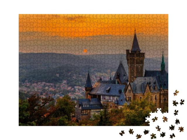View Onto the Wernigerode Castle, Germany... Jigsaw Puzzle with 1000 pieces