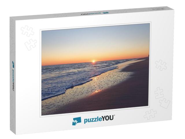 Sunset Over Sunset Beach, Cape May, Nj... Jigsaw Puzzle