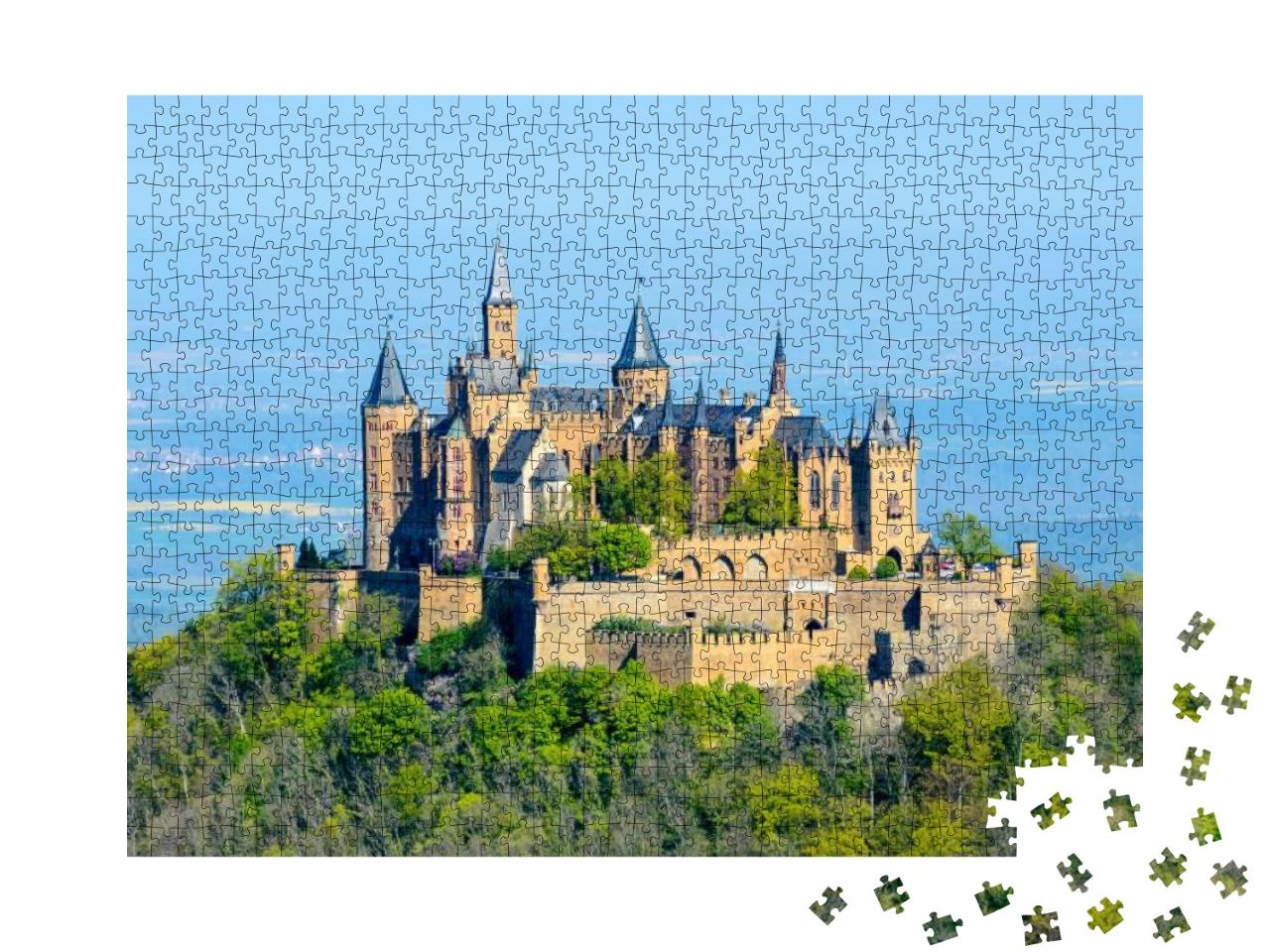 Castle Burg Hohenzollern by Hechingen, Near Stuttgart. Po... Jigsaw Puzzle with 1000 pieces