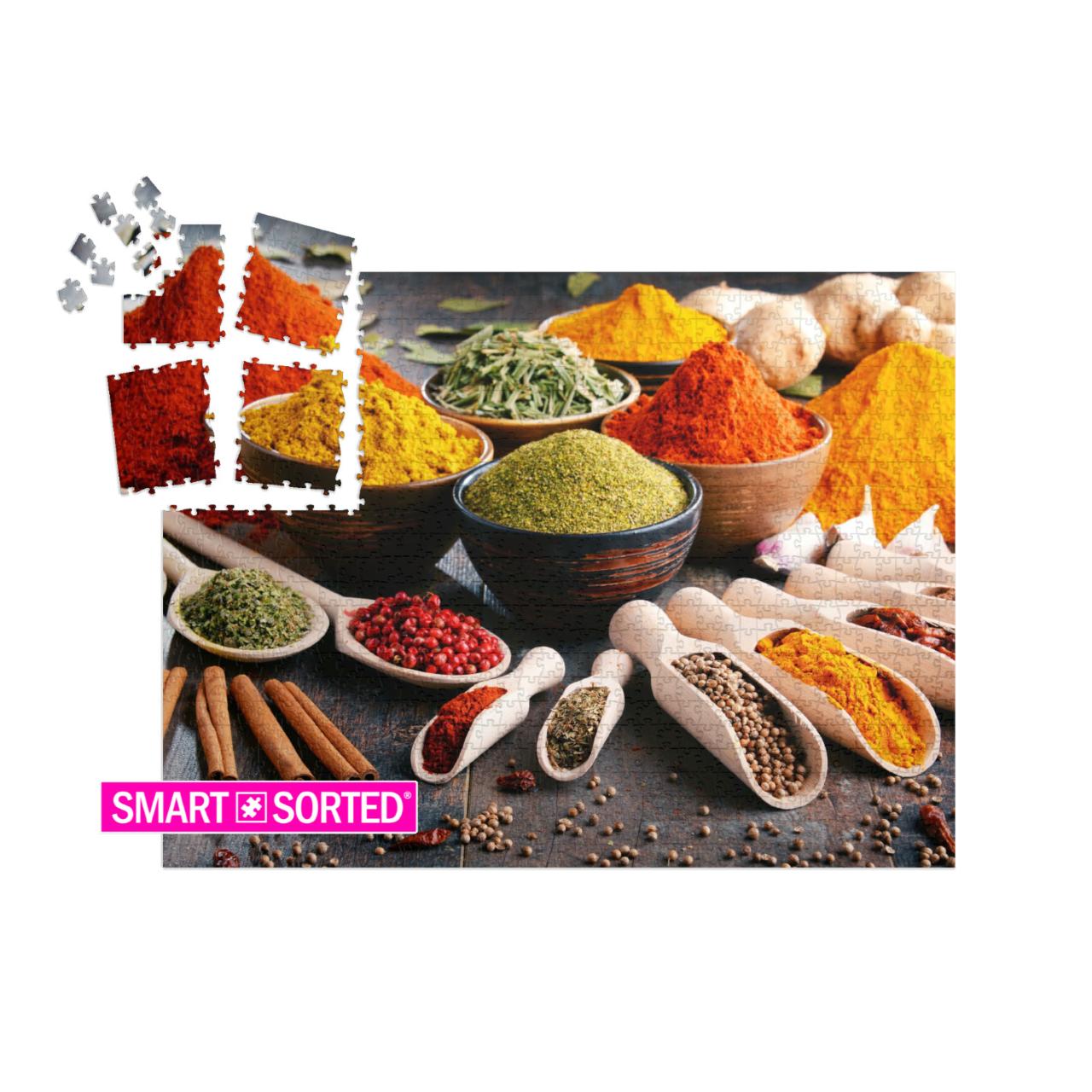 Variety of Spices & Herbs on Kitchen Table... | SMART SORTED® | Jigsaw Puzzle with 1000 pieces