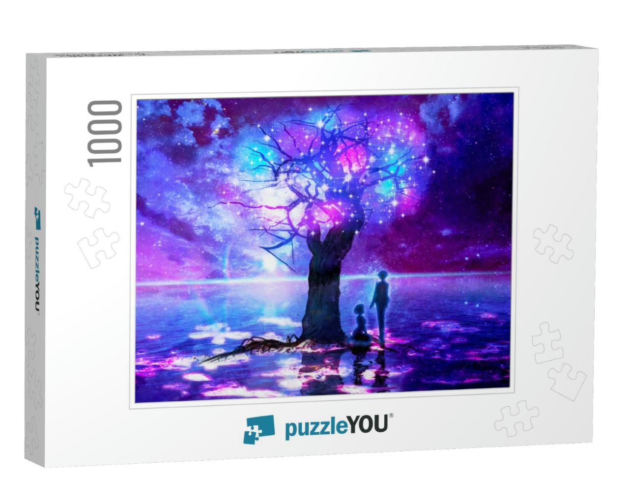 Digital Watercolor Illustration of a Magic Tree Made of S... Jigsaw Puzzle with 1000 pieces