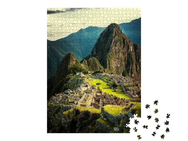 Machu Picchu At Sunset When the Sunlight Makes Everything... Jigsaw Puzzle with 1000 pieces