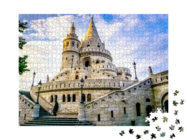 A Landscape View of the Fisherman's Bastion in Summer Tim... Jigsaw Puzzle with 1000 pieces