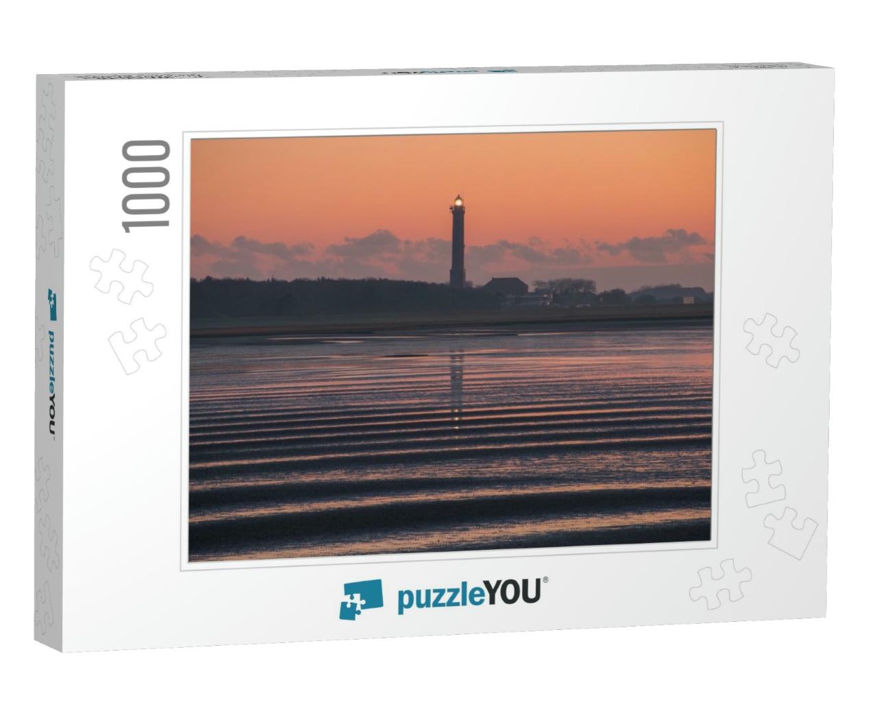 The Norderney Lighthouse At Sunrise... Jigsaw Puzzle with 1000 pieces