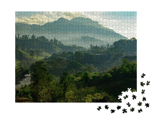 Guatemala Sunrise in the Jungle... Jigsaw Puzzle with 1000 pieces