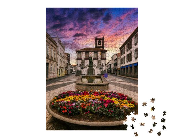 City Hall in Ponta Delgada, Azores, Portugal. Ponta Delga... Jigsaw Puzzle with 1000 pieces