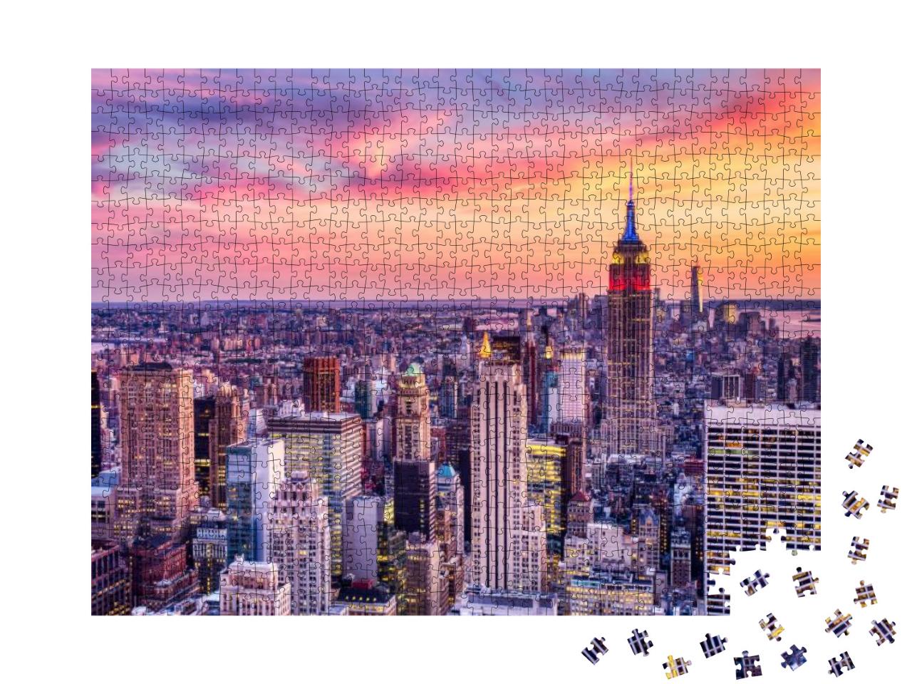 New York City Midtown Aerial View from Helicopter At Amaz... Jigsaw Puzzle with 1000 pieces