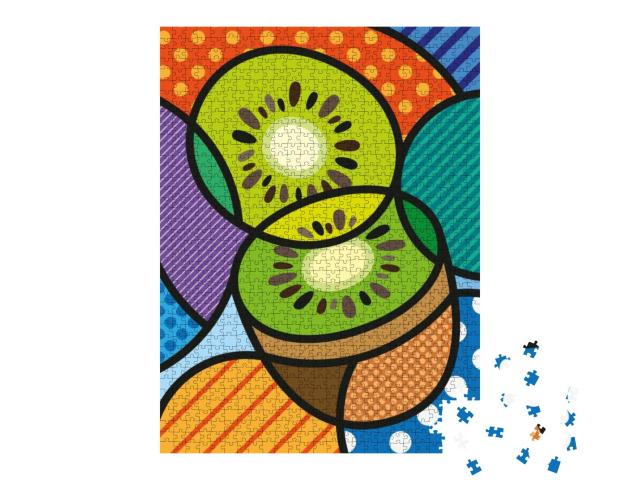 Modern Pop Art Kiwi Illustration / Print for You Design... Jigsaw Puzzle with 1000 pieces