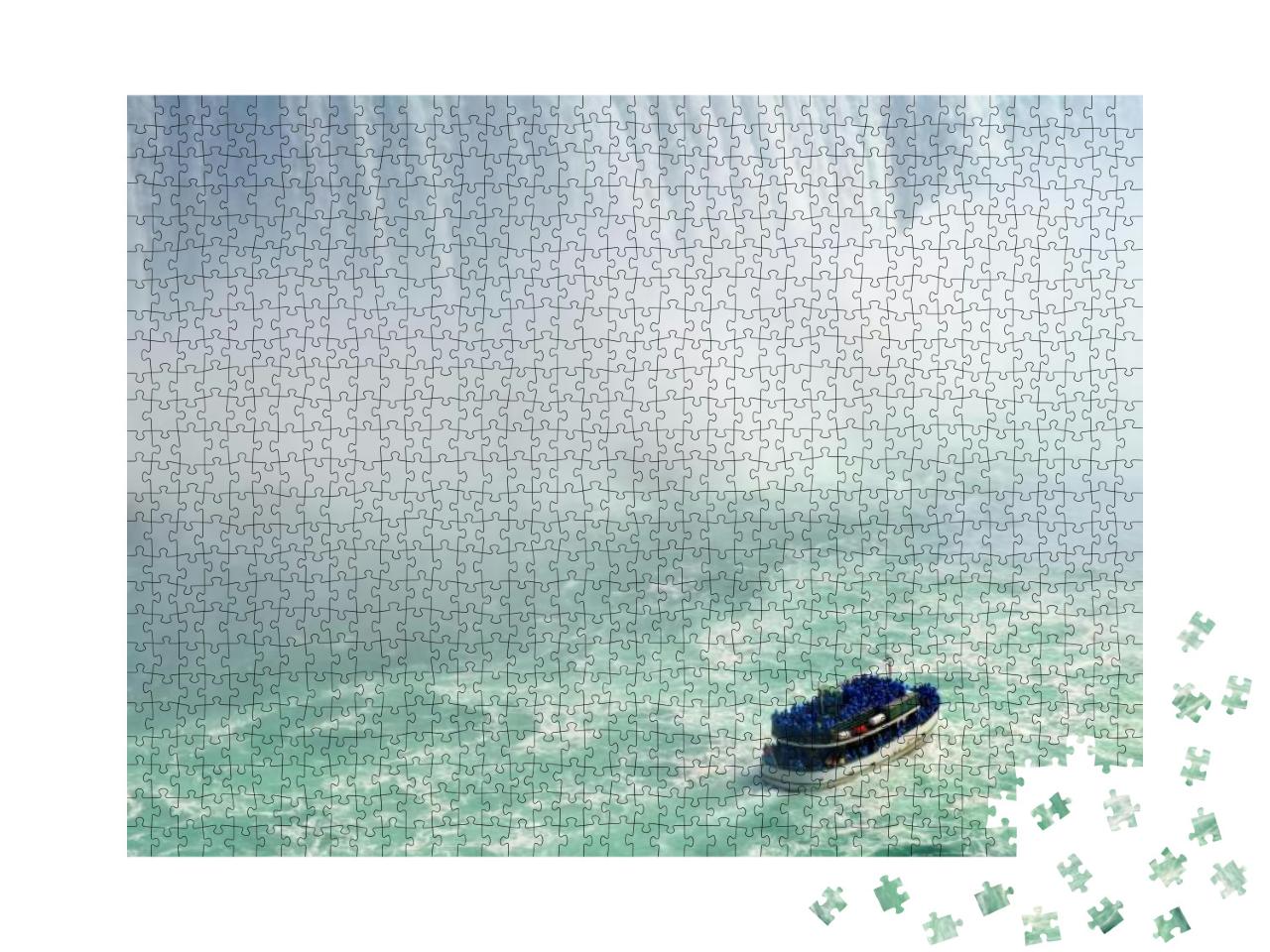 Boat & Horseshoe Falls from Niagara Falls... Jigsaw Puzzle with 1000 pieces