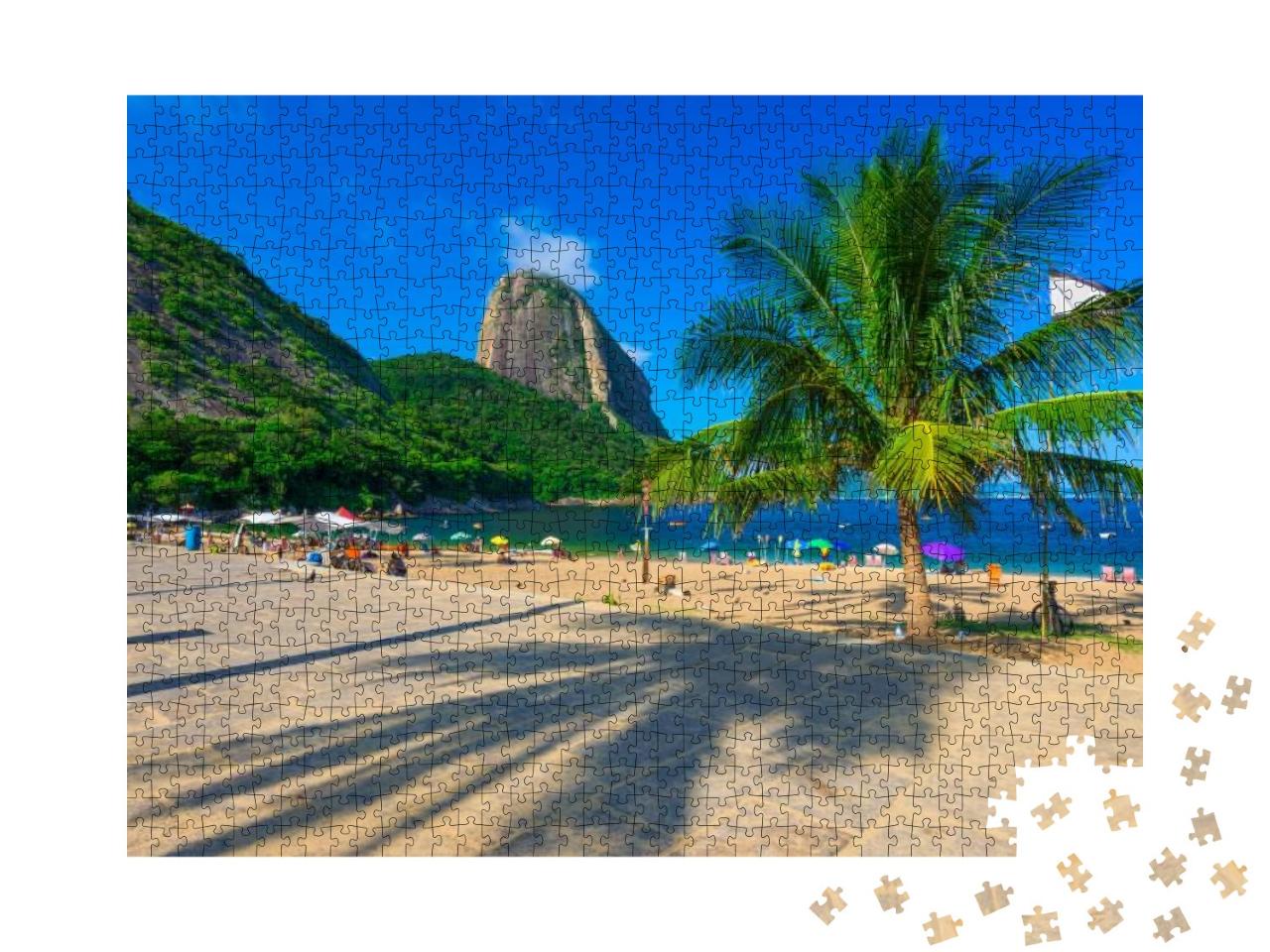Mountain Sugar Loaf & Vermelha Beach in Rio De Janeiro. B... Jigsaw Puzzle with 1000 pieces