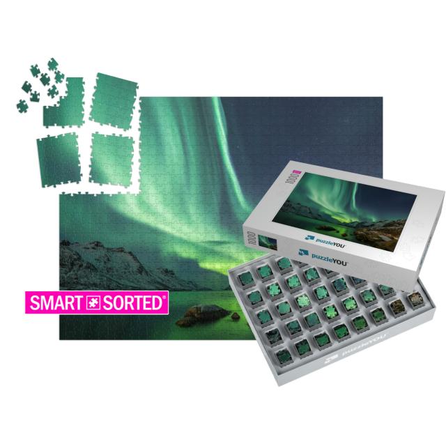 Northern Lights Above Waters Edge... | SMART SORTED® | Jigsaw Puzzle with 1000 pieces
