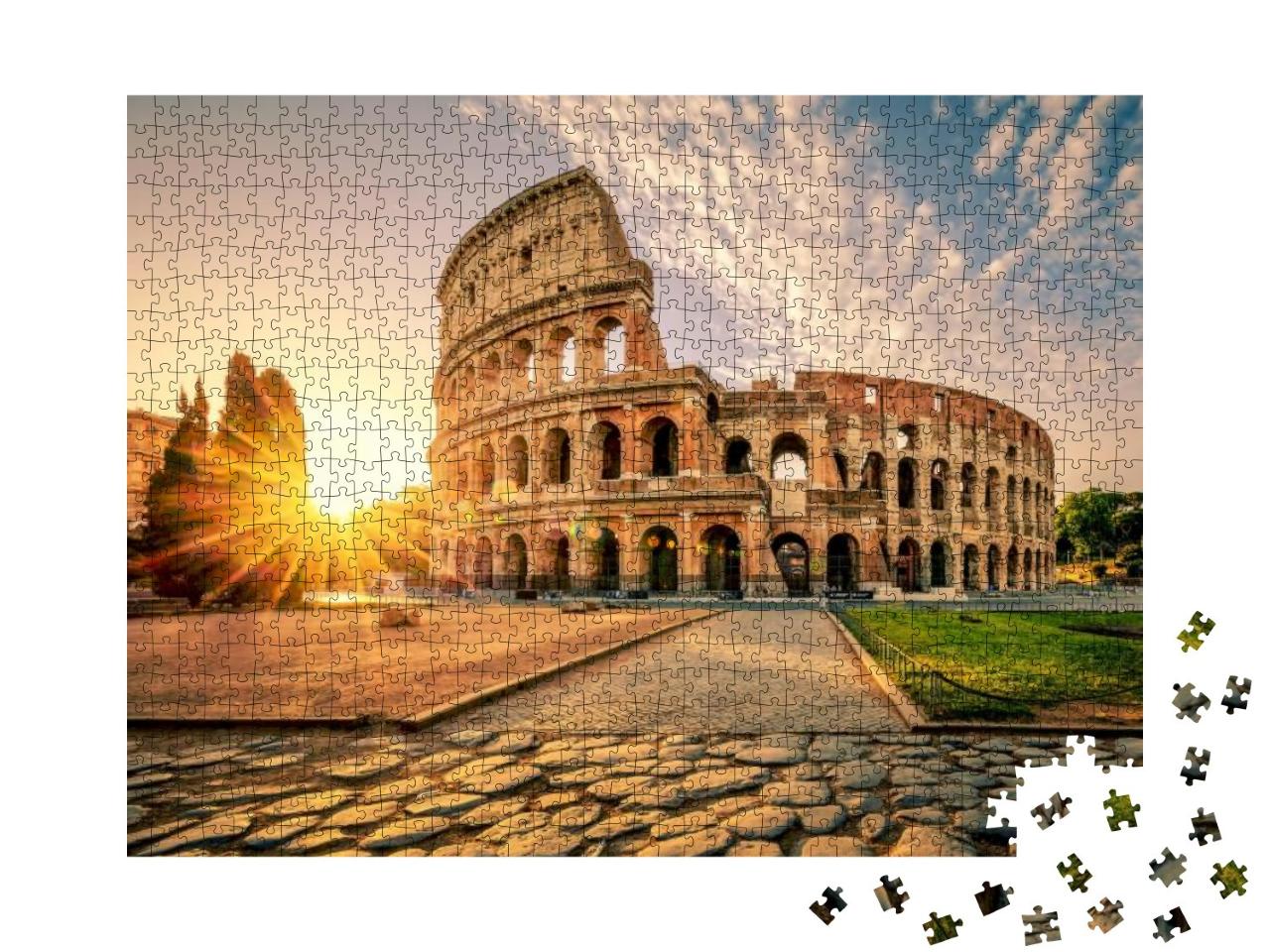 Colosseum in Rome At Sunrise, Italy, Europe... Jigsaw Puzzle with 1000 pieces