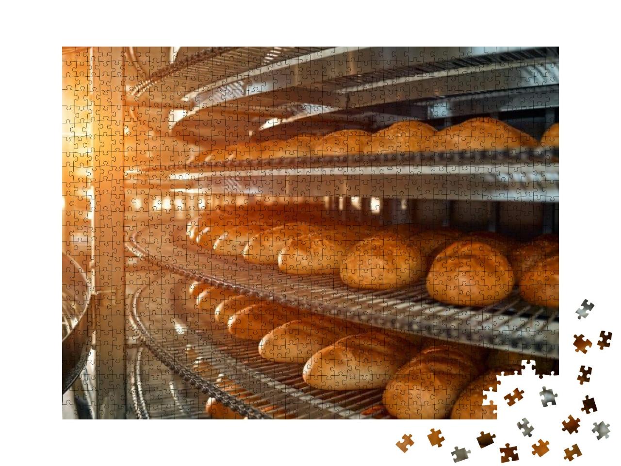 A Lot of Bread Prepare to Move on in the Shelf. Bread Bak... Jigsaw Puzzle with 1000 pieces