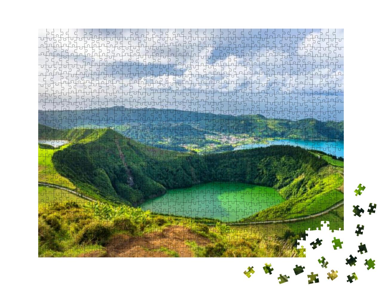 Mountain Landscape with Hiking Trail & View of Beautiful... Jigsaw Puzzle with 1000 pieces