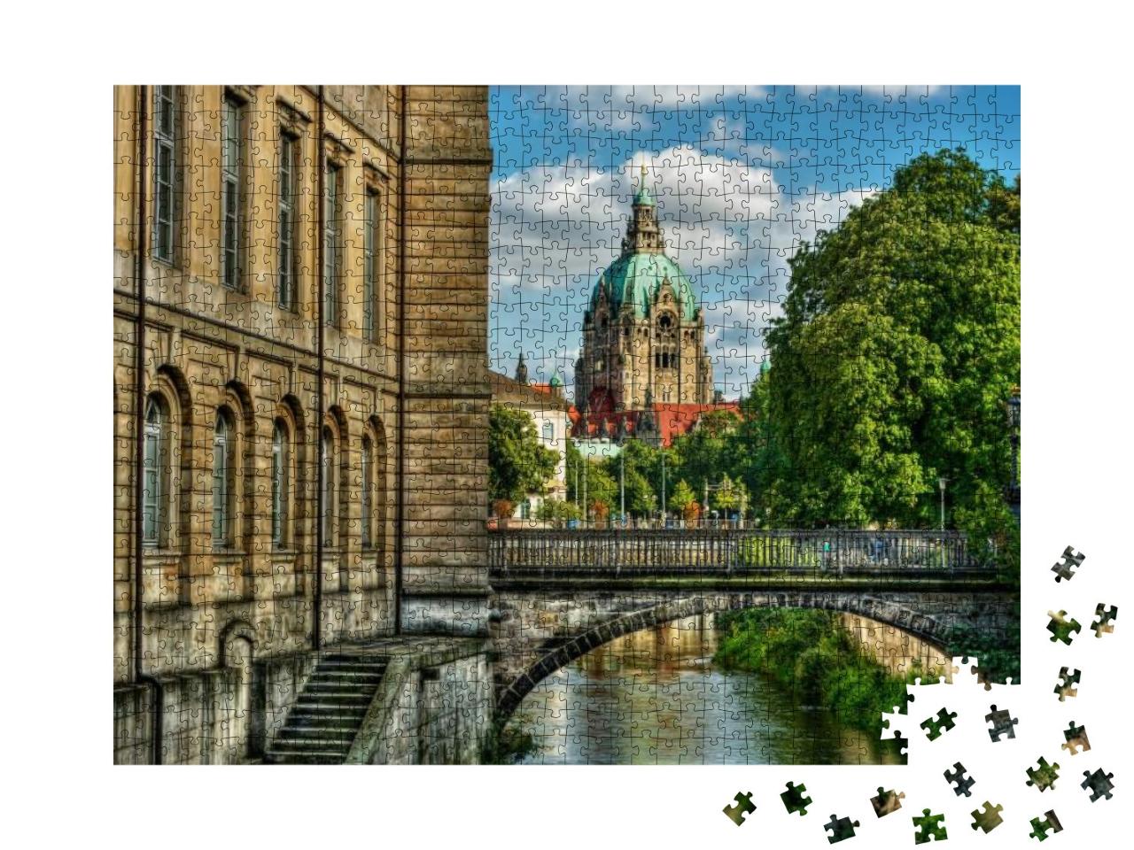 Town Hall of Hanover Germany, Hdr-Technique... Jigsaw Puzzle with 1000 pieces
