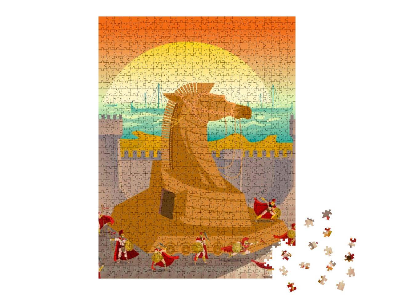Trojan Troy Horse Ambush Scene... Jigsaw Puzzle with 1000 pieces