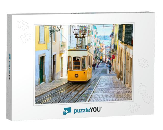 A View of the Incline & Bica Tram, Lisbon, Portugal... Jigsaw Puzzle
