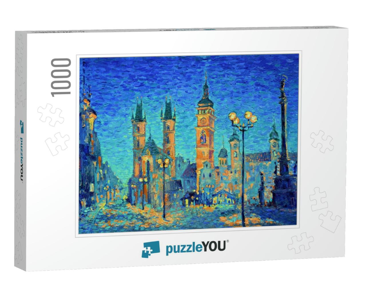 Beautiful Impressionism-Style Cityscape Oil Painting. Old... Jigsaw Puzzle with 1000 pieces