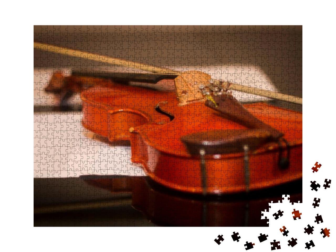 Violin & Fiddle Stick on the Piano... Jigsaw Puzzle with 1000 pieces