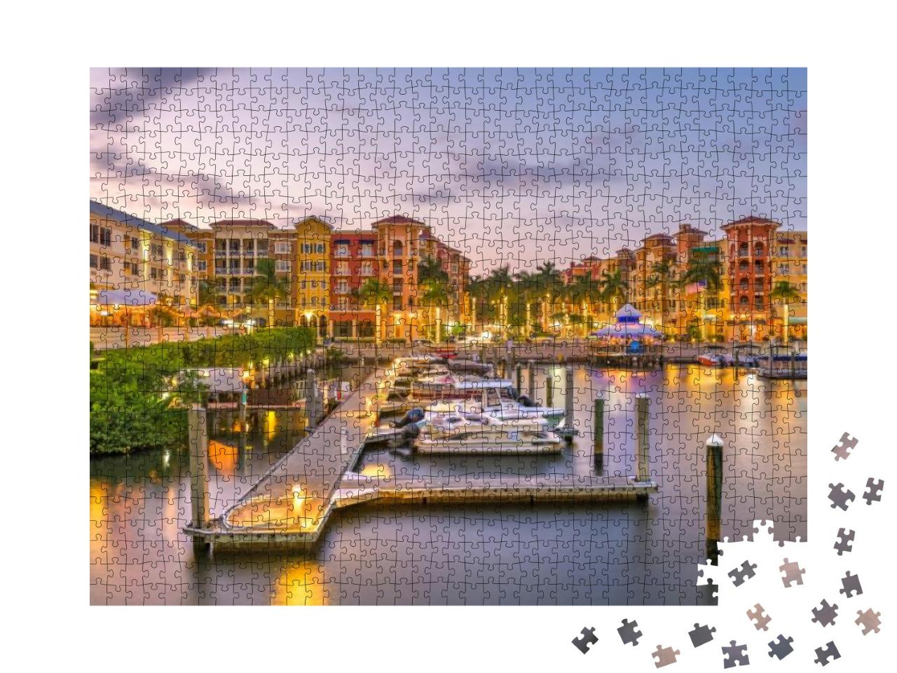 Naples, Florida, USA Town Skyline on the Water At Dusk... Jigsaw Puzzle with 1000 pieces