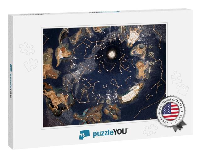 Map of Stars. Map of the Sky At Night, Constellations... Jigsaw Puzzle