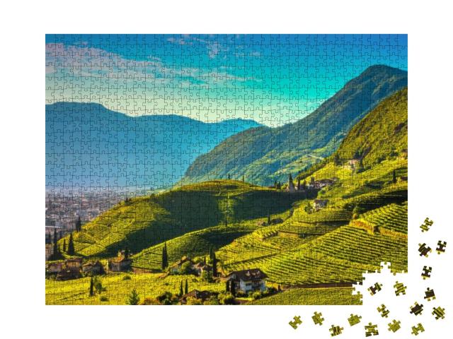 Vineyards View in Santa Maddalena Rencio Bolzano. Trentin... Jigsaw Puzzle with 1000 pieces