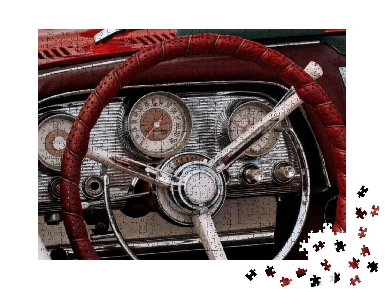 Part of the Interior of an Antique Sports Luxury Car with... Jigsaw Puzzle with 1000 pieces