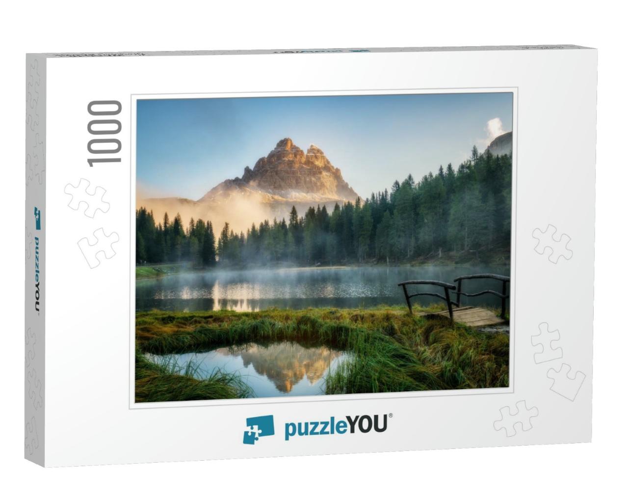 Majestic Landscape of Antorno Lake with Famous Dolomites... Jigsaw Puzzle with 1000 pieces
