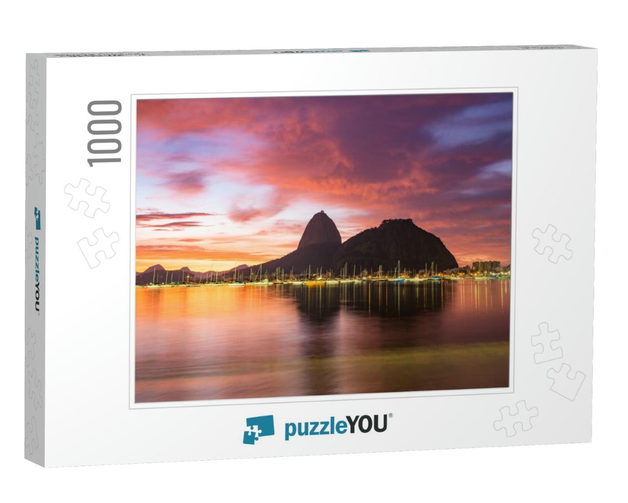 Sunrise View of Rio De Janeiro with Mountain Sugar Loaf... Jigsaw Puzzle with 1000 pieces