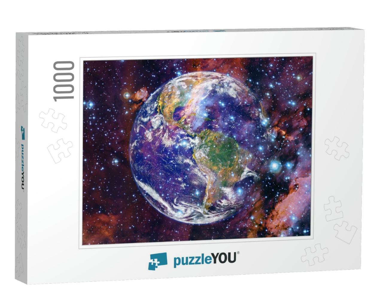 Planet Earth. Science Fiction Wallpaper. Elements of This... Jigsaw Puzzle with 1000 pieces