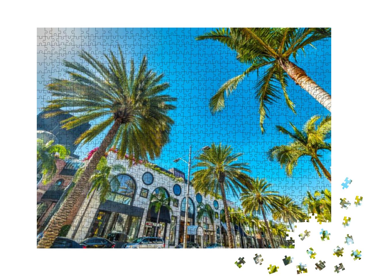 Rodeo Drive Under a Shining Sun, Beverly Hills. Californi... Jigsaw Puzzle with 1000 pieces