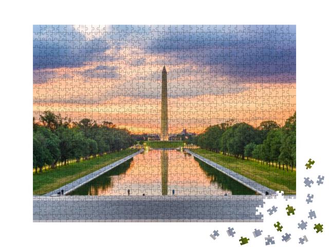 Washington Monument on the Reflecting Pool in Washington... Jigsaw Puzzle with 1000 pieces