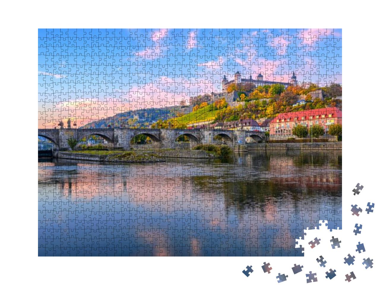 Wurzburg, Bavaria, Germany, View of the Marienberg Fortre... Jigsaw Puzzle with 1000 pieces