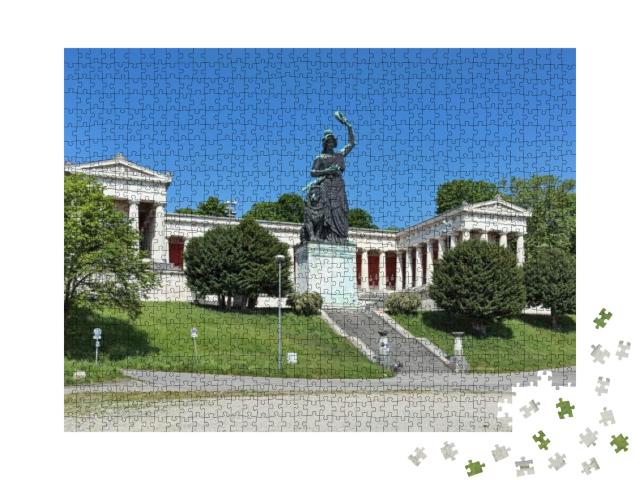 Statue of Bavaria in Front of Ruhmeshalle Hall of Fame in... Jigsaw Puzzle with 1000 pieces