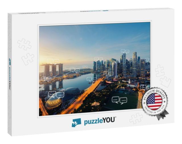 Blank Space for Text on Singapore City & Bubble Chat for... Jigsaw Puzzle