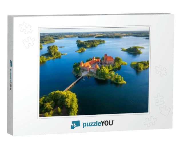 Trakai Castle in Lithuania Aerial View. Green Islands in... Jigsaw Puzzle