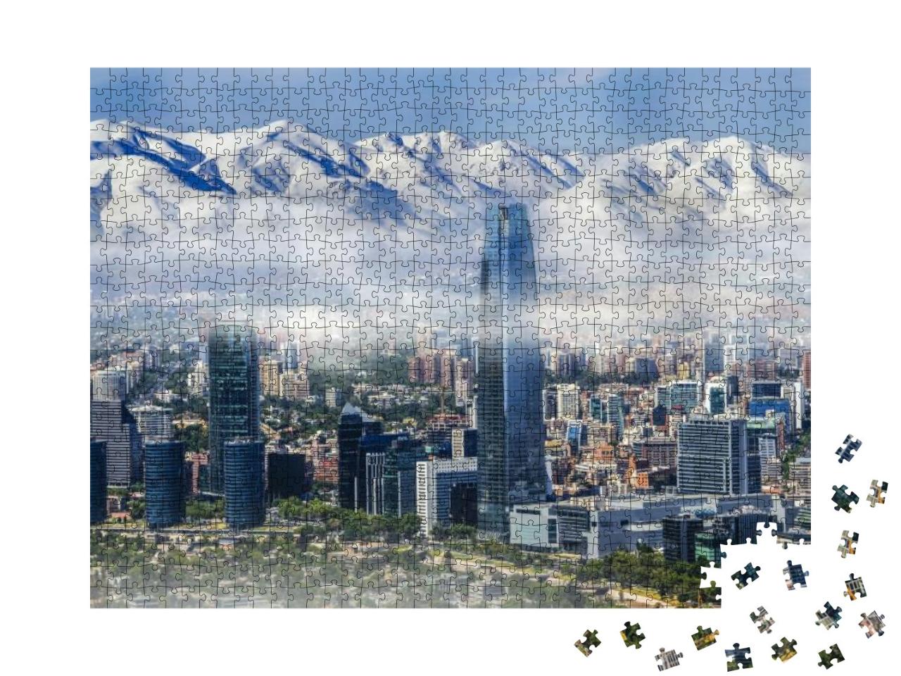 Aerial View on Skyscrapers of Financial District of Santi... Jigsaw Puzzle with 1000 pieces