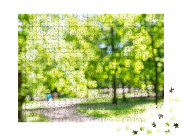 Abstract Blur City Park Bokeh Background. Blurred Image o... Jigsaw Puzzle with 1000 pieces