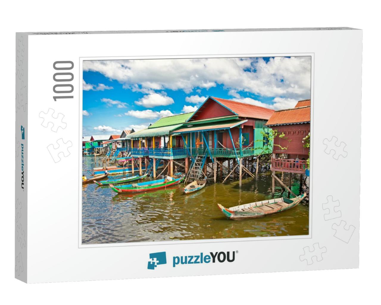 The Floating Village, Called Komprongpok, on the Water of... Jigsaw Puzzle with 1000 pieces